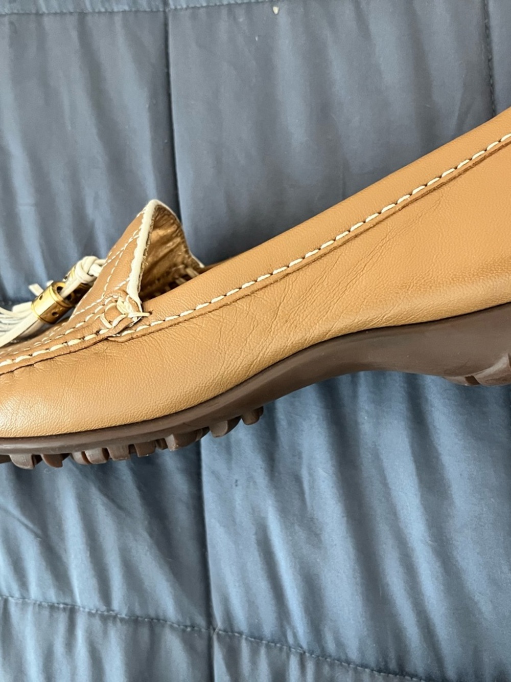 Marc Joseph Camel/Tan Leather Tassel Loafers for Women - Picture 3 of 6